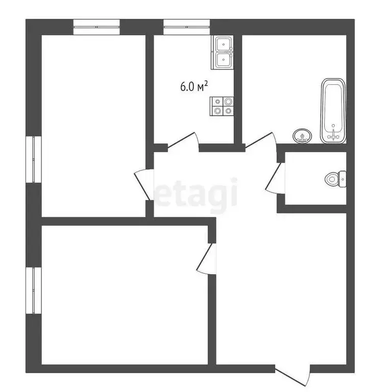 2-комнатная квартира: Выкса, улица Белякова, 12 (55.6 м) - Фото 0