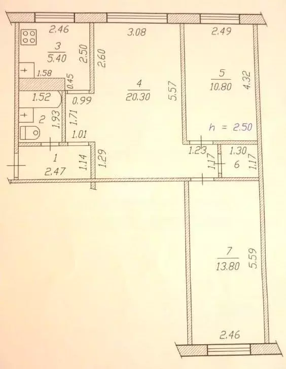 3-к кв. Чувашия, Чебоксары ул. Пирогова, 28 (57.5 м) - Фото 1