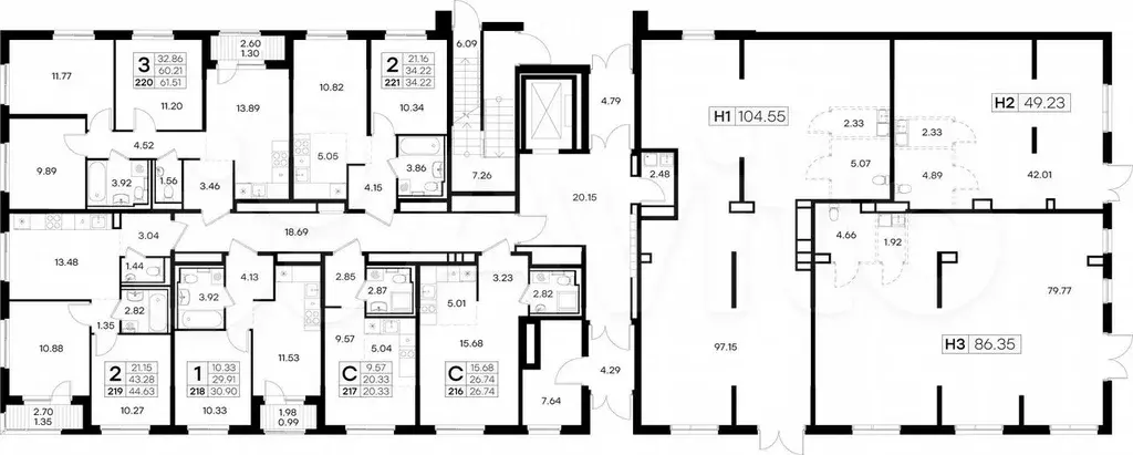 2-к. квартира, 44,6 м, 1/9 эт. - Фото 1
