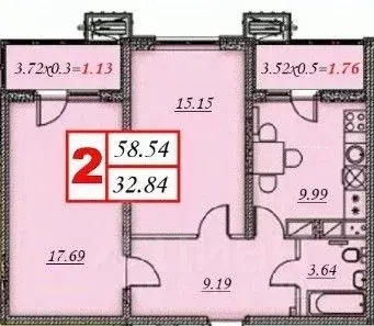 2-к кв. Краснодарский край, Анапа Владимирская ул., 55В (56.1 м) - Фото 2
