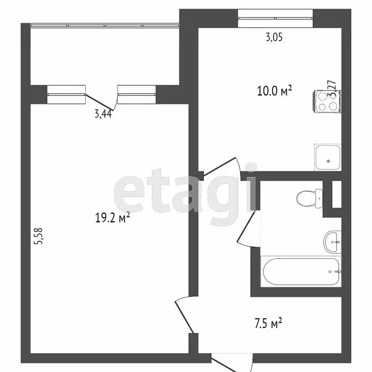 1-комнатная квартира: Тверь, улица Склизкова, 10 (57 м) - Фото 1