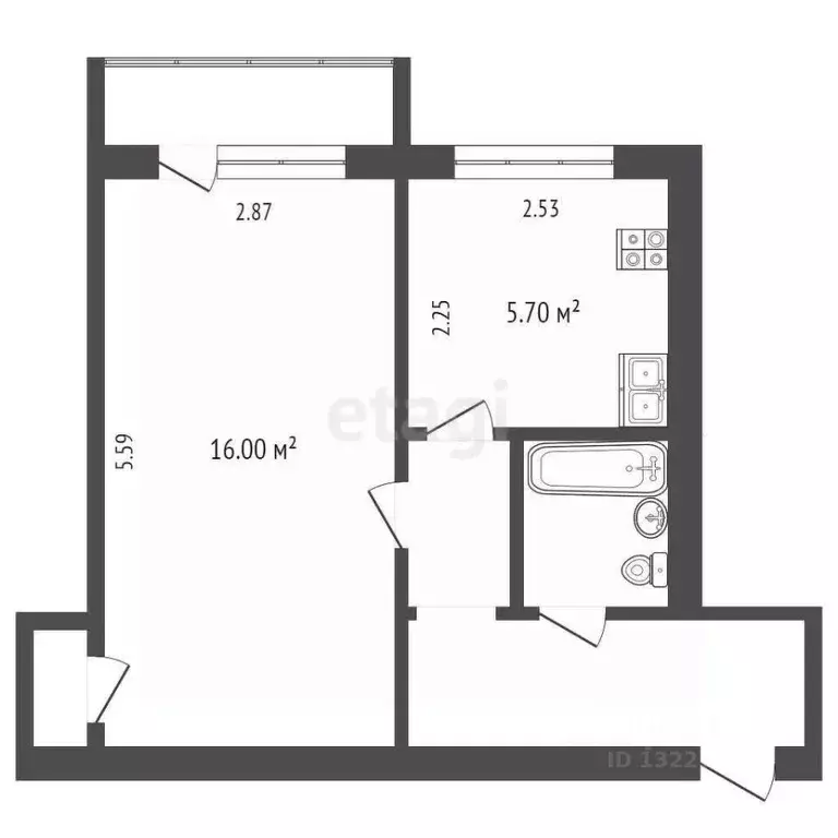 1-к кв. Вологодская область, Вологда ул. Карла Маркса, 33 (31.7 м) - Фото 1