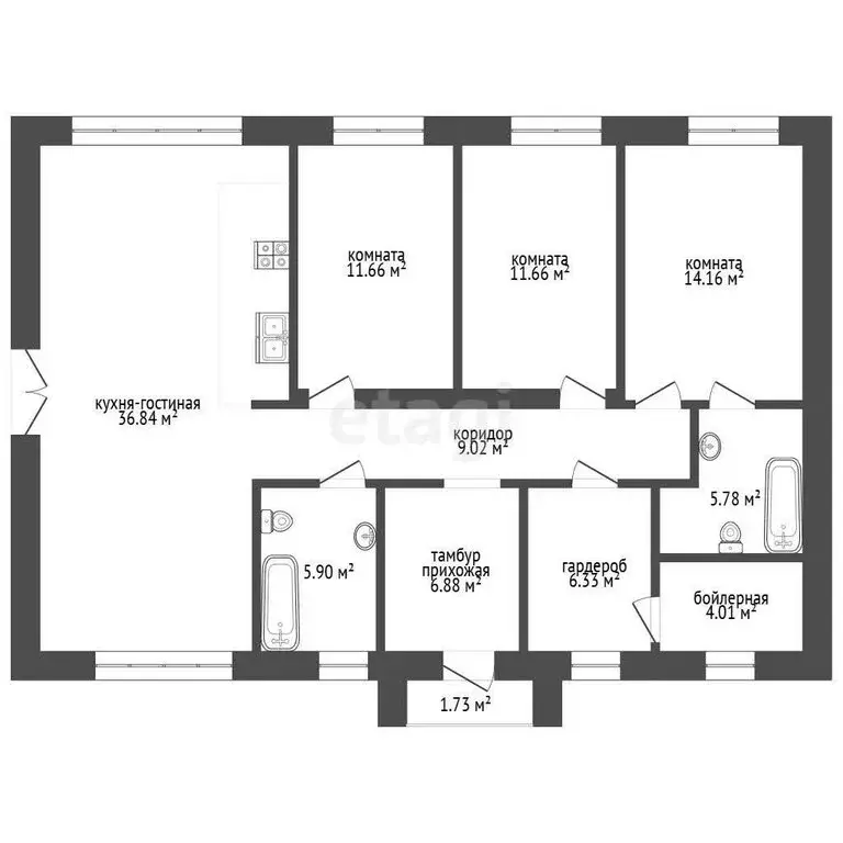 Дом в посёлок Заволжье, коттеджный посёлок Васильковые Поля (112 м) - Фото 1
