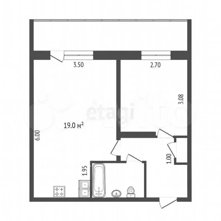 1-к. квартира, 36,4 м, 4/5 эт. - Фото 0