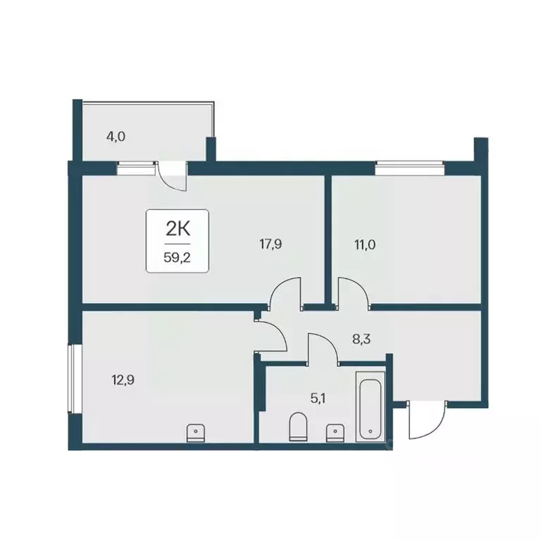 2-к кв. Новосибирская область, Новосибирск Кедровая ул., 80/3 (59.2 м) - Фото 0