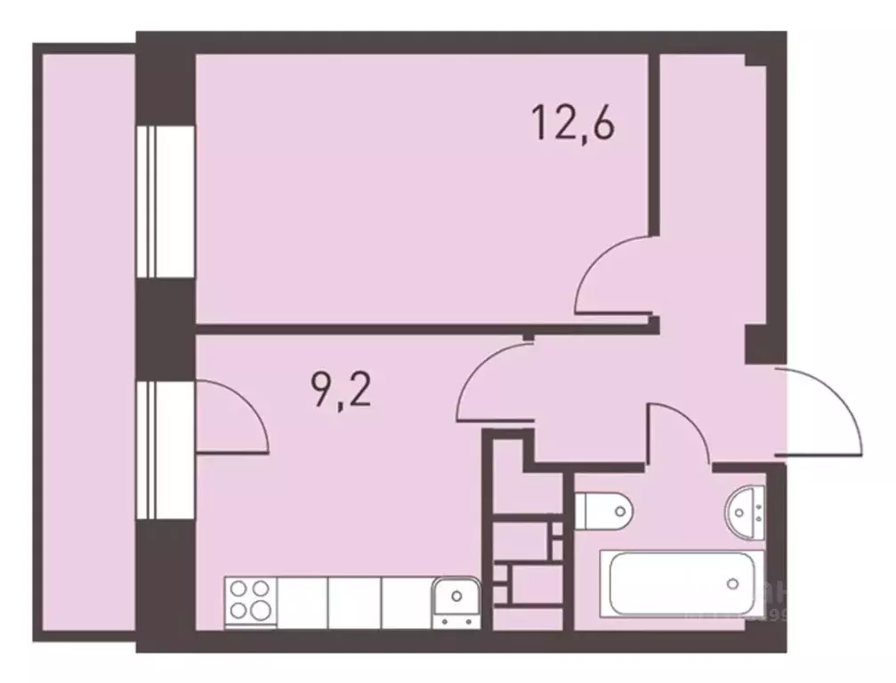 1-к кв. Московская область, Балашиха ул. Безымянная, 16 (32.6 м) - Фото 1
