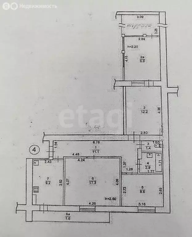 3-комнатная квартира: Саки, Набережная улица, 7 (62.7 м) - Фото 2