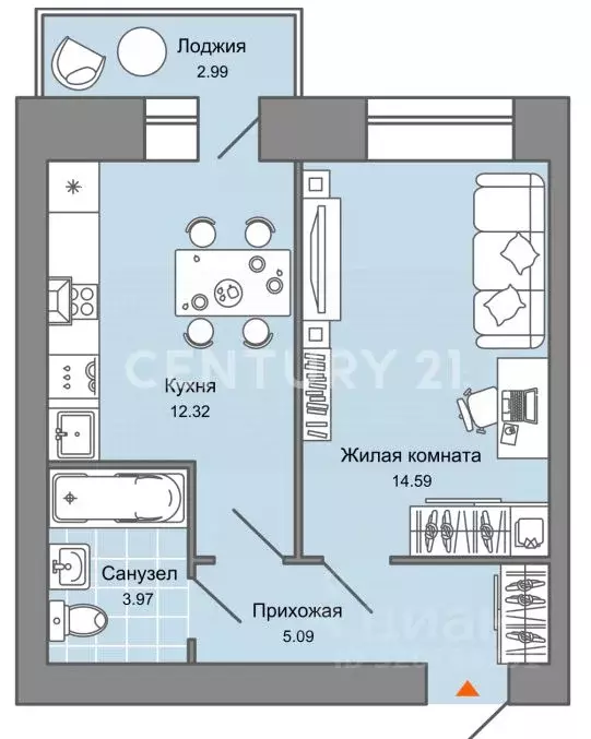 1-к кв. Пермский край, Пермь ул. Дзержинского, 29Б (37.0 м) - Фото 0