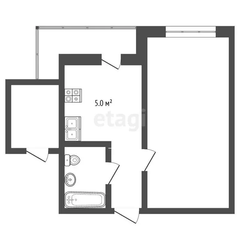 1-комнатная квартира: Нальчик, улица Чернышевского, 270 (27.5 м) - Фото 1