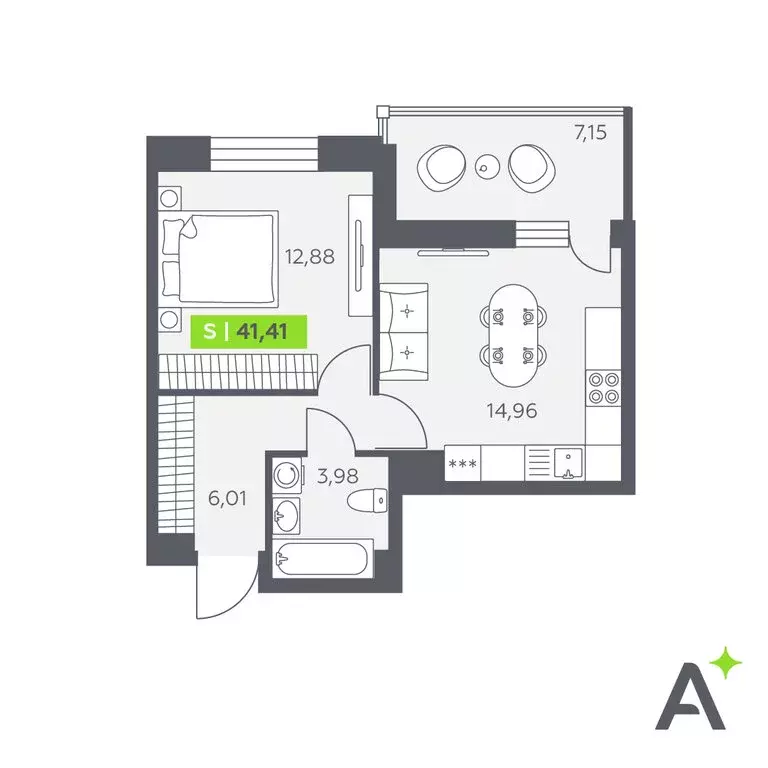 1-комнатная квартира: Заневское городское поселение, деревня ... - Фото 1