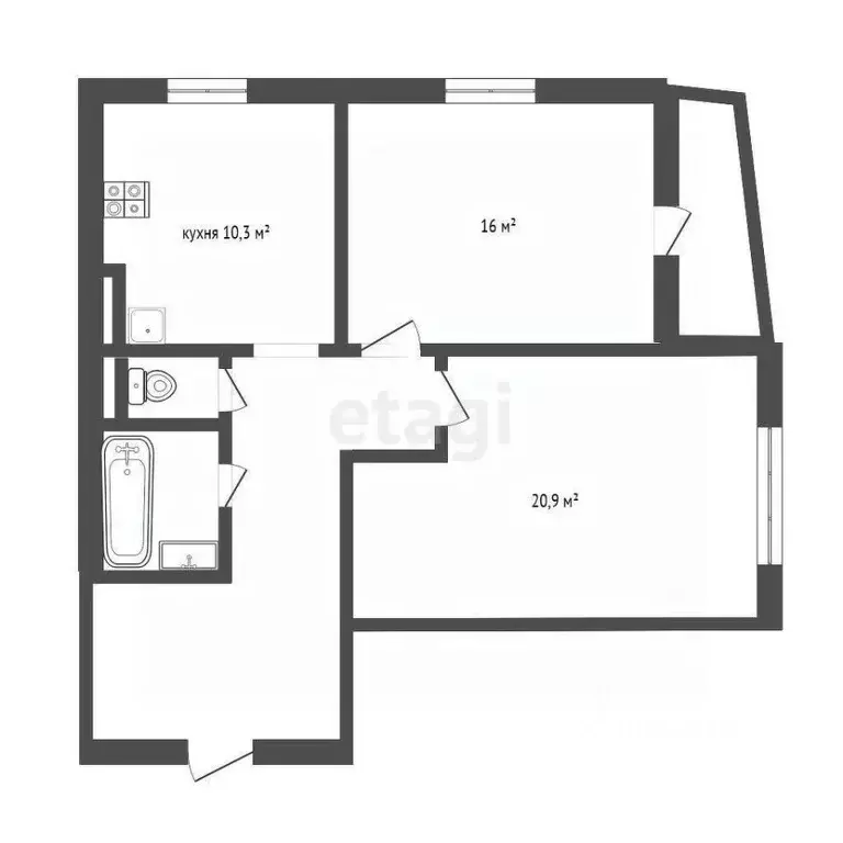 2-к кв. Белгородская область, Белгород Новый-2 мкр, ул. Шумилова, 10 ... - Фото 2