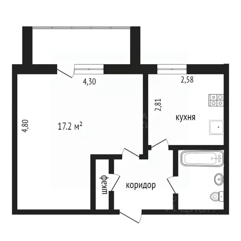 1-к кв. Тюменская область, Тюмень проезд Стахановцев, 3 (32.0 м) - Фото 2