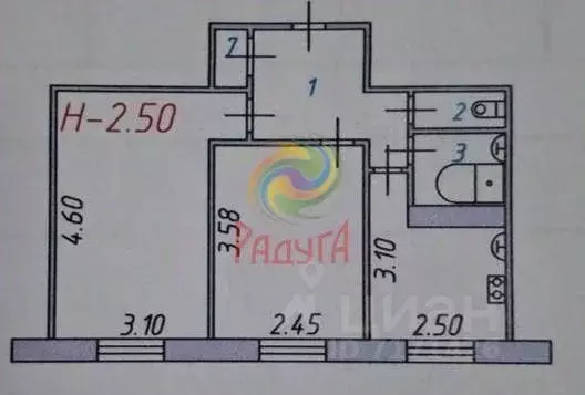 2-к кв. Ивановская область, Иваново Ульяновский пер., 5 (38.0 м) - Фото 2