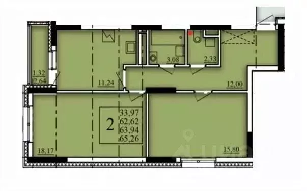 2-к кв. Башкортостан, Уфа Затон-Восточный жилрайон, Паруса жилой ... - Фото 0