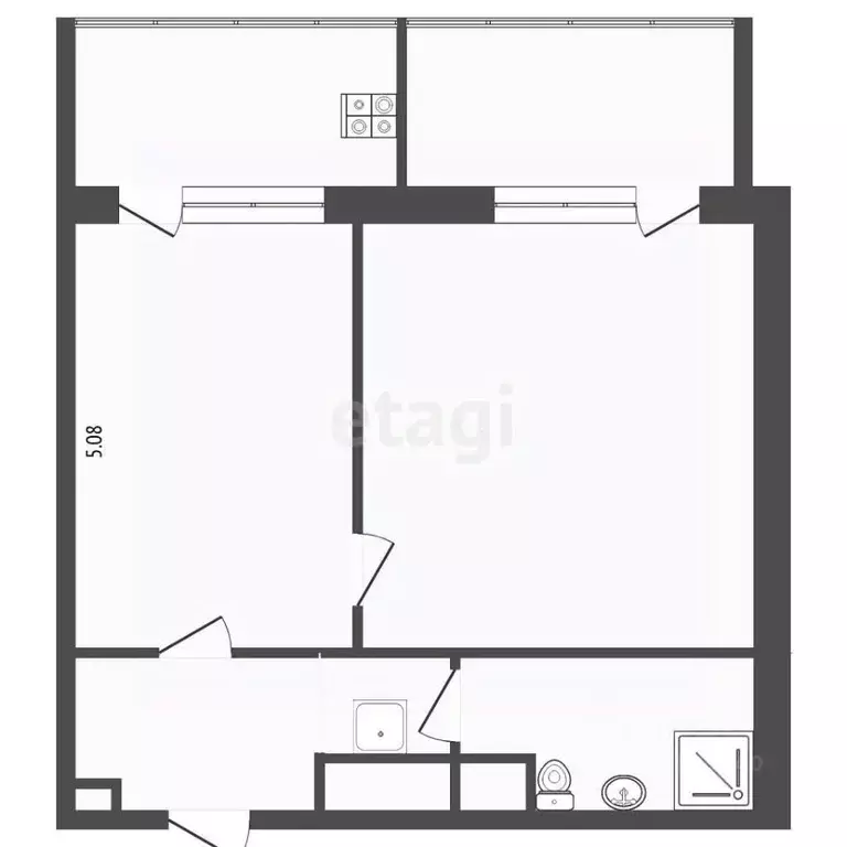 1-к кв. Тюменская область, Тюмень ул. Седова, 64а (30.8 м) - Фото 1