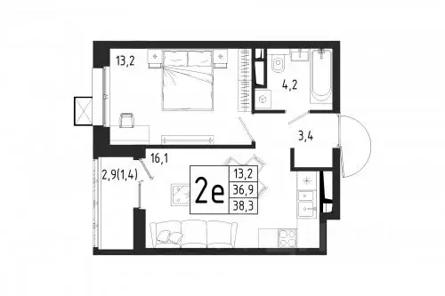 1-к кв. Московская область, Химки Клязьма-Старбеево мкр, Международный ... - Фото 1