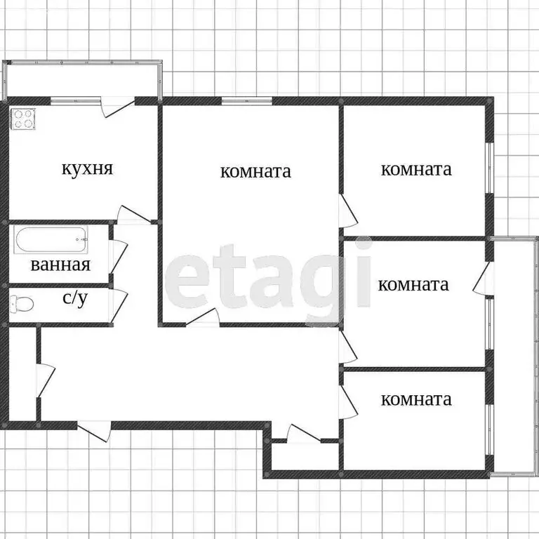4-комнатная квартира: Нижний Тагил, улица Зари, 36 (65 м) - Фото 0