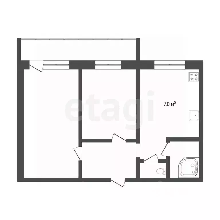 2-к кв. Тюменская область, Тюмень ул. Газовиков, 22 (45.3 м) - Фото 2