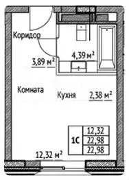 Апартаменты-студия, 23 м, 4/31 эт. - Фото 0