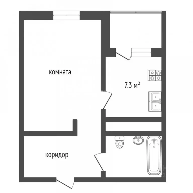 1-к кв. Тюменская область, Тюмень Дамбовская ул., 25к1 (35.2 м) - Фото 1