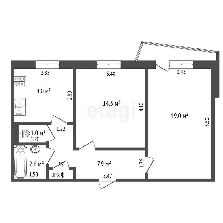 2-комнатная квартира: Самара, улица Тухачевского, 42 (54 м) - Фото 0