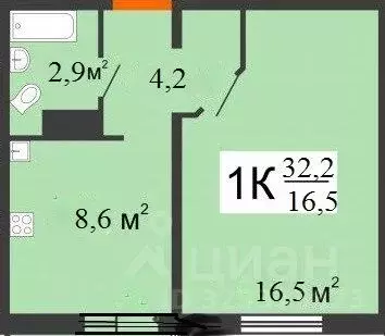 1-к кв. Нижегородская область, Нижний Новгород ул. Бориса Видяева, 17 ... - Фото 2
