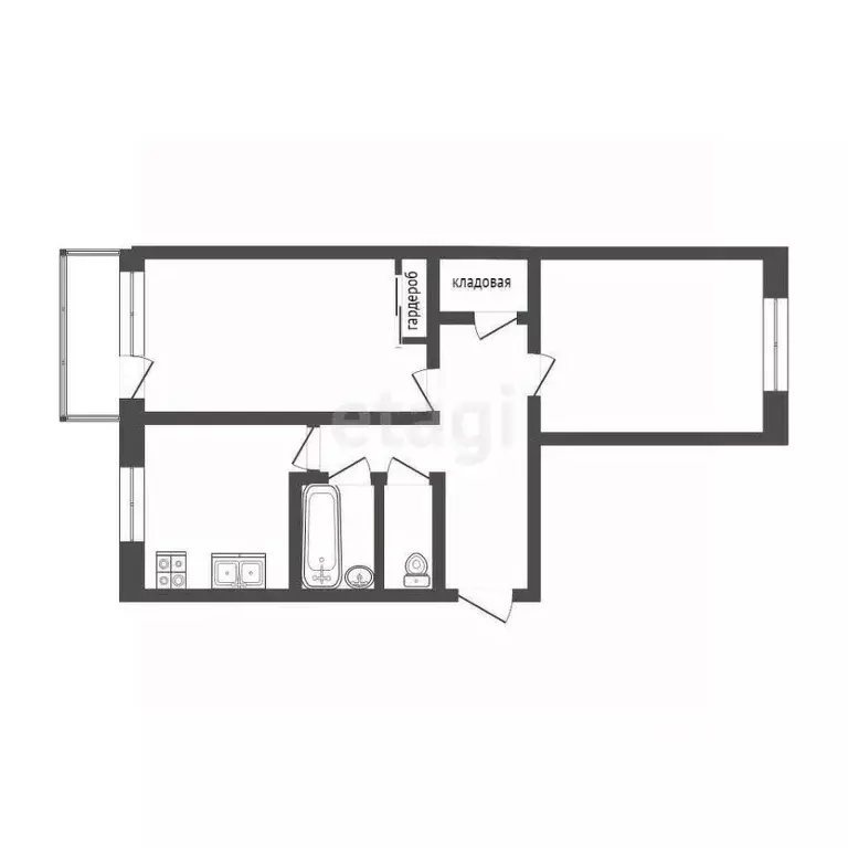 2-к кв. Тюменская область, Тюмень проезд Геологоразведчиков, 26 (46.7 ... - Фото 2