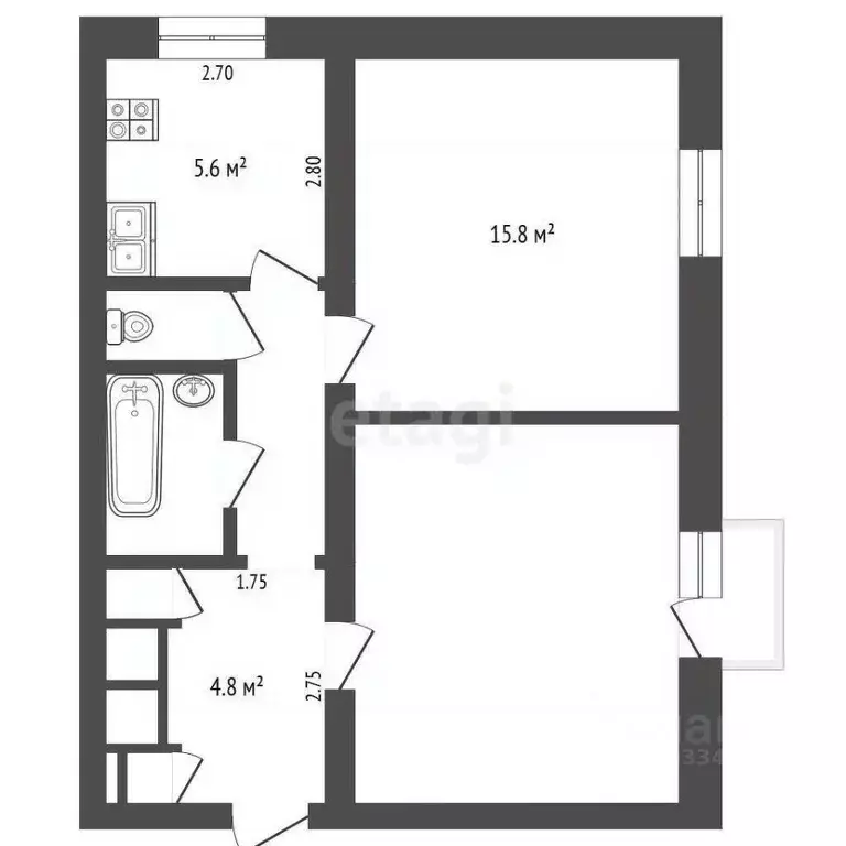 Комната Тюменская область, Тюмень Микрорайон мыс, ул. Судоремонтная, ... - Фото 2