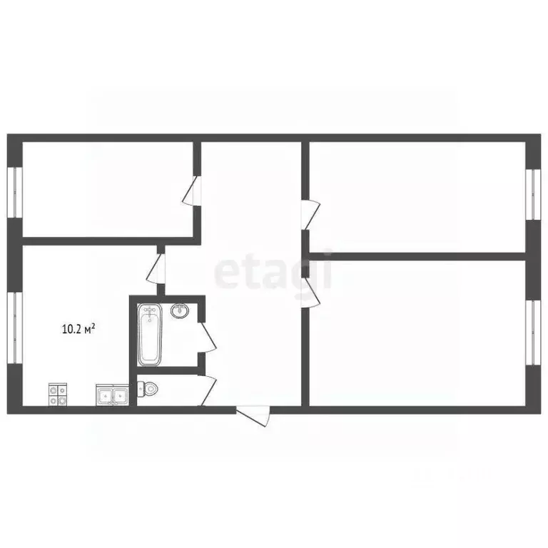 3-к кв. Белгородская область, Грайворон ул. Кирова, 38 (72.76 м) - Фото 2