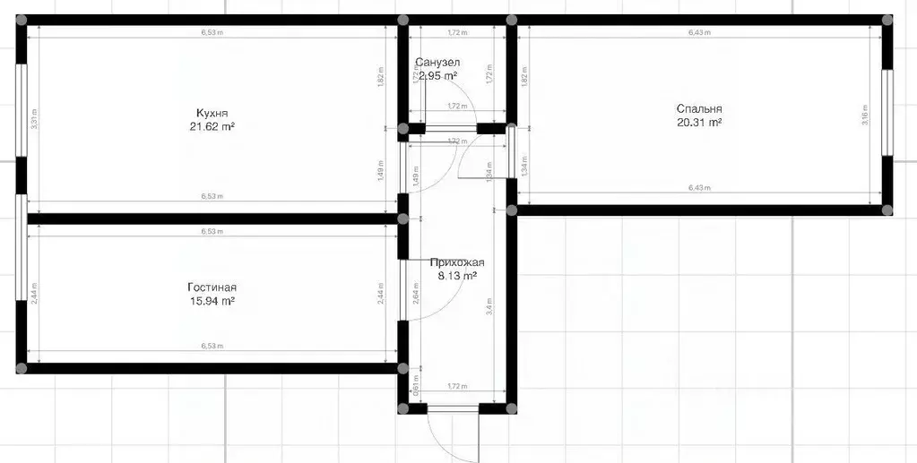 2-к кв. Кабардино-Балкария, Нальчик ул. Тлостанова, 28 (75.0 м) - Фото 1