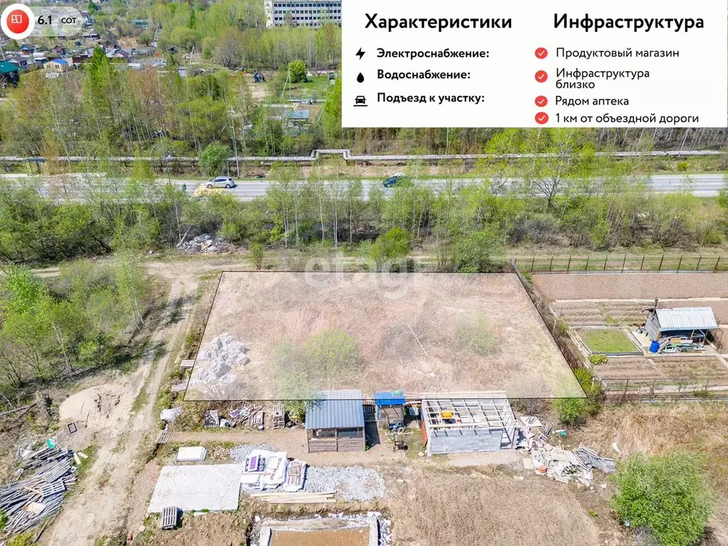 Участок 6,1 сот. (СНТ, ДНП) - Фото 0