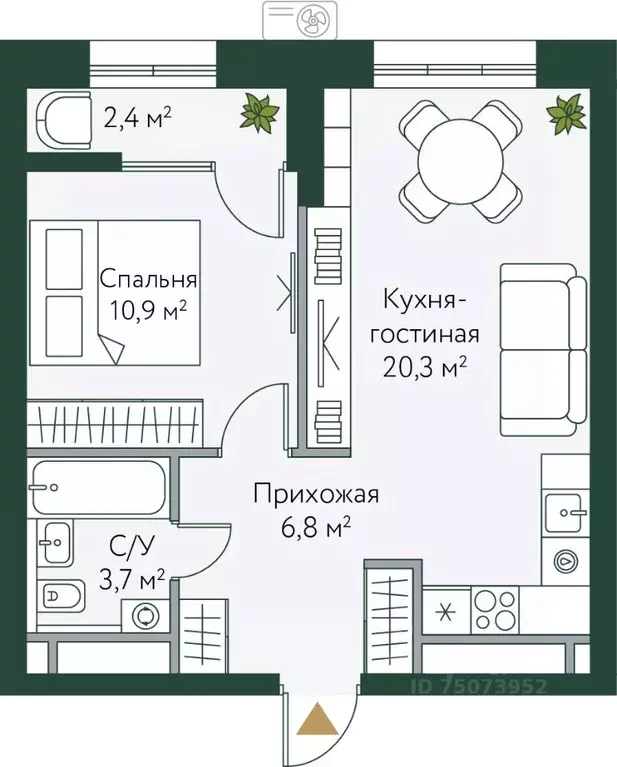 1-к кв. Волгоградская область, Волгоград Новосибирская ул., 74 (44.1 ... - Фото 0