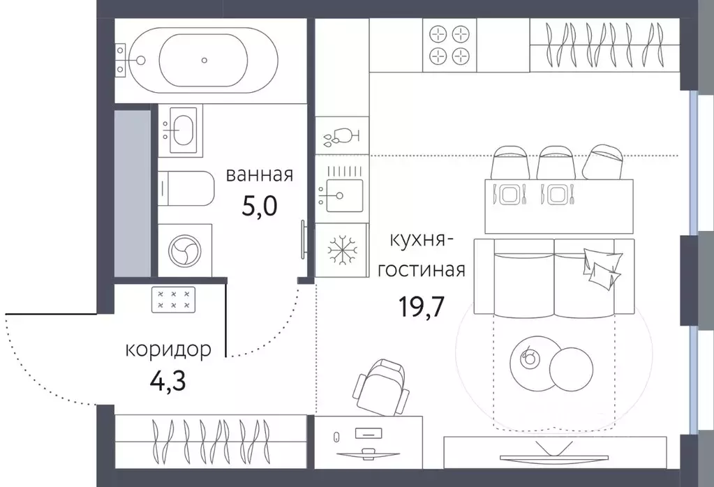 Студия Москва Сиреневый парк жилой комплекс (29.0 м) - Фото 0