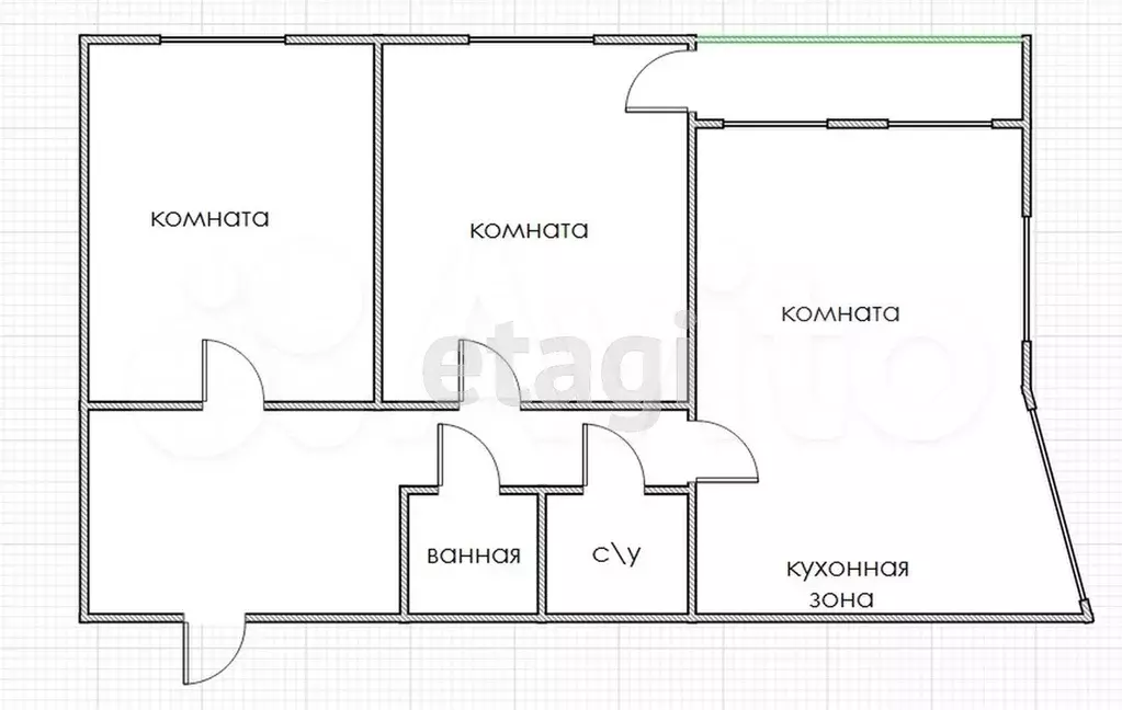 3-к. квартира, 90 м, 15/15 эт. - Фото 1