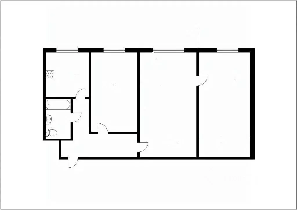 3-к кв. Кемеровская область, Новокузнецк ул. Тореза, 16 (56.0 м) - Фото 1