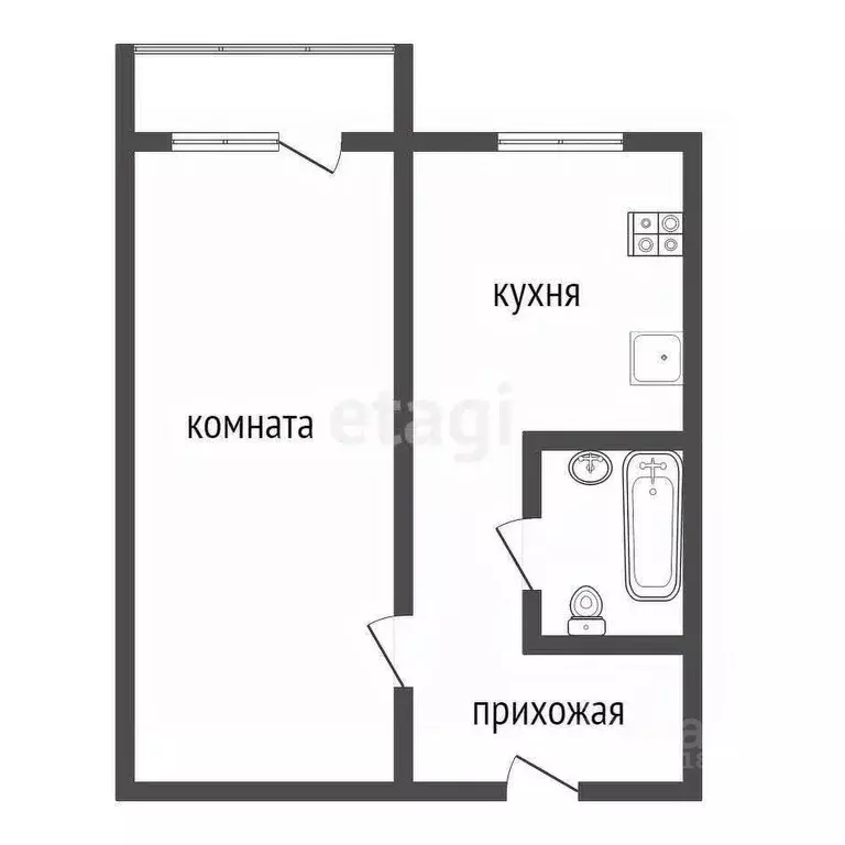 1-к кв. Тульская область, Узловая ул. Завенягина, 14 (34.5 м) - Фото 1