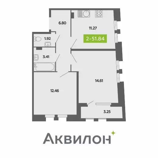 2-комнатная квартира: Архангельск, Поморская улица, 70 (52.13 м) - Фото 0