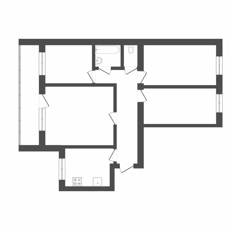 4-комнатная квартира: Тюмень, Олимпийская улица, 36 (76 м) - Фото 1
