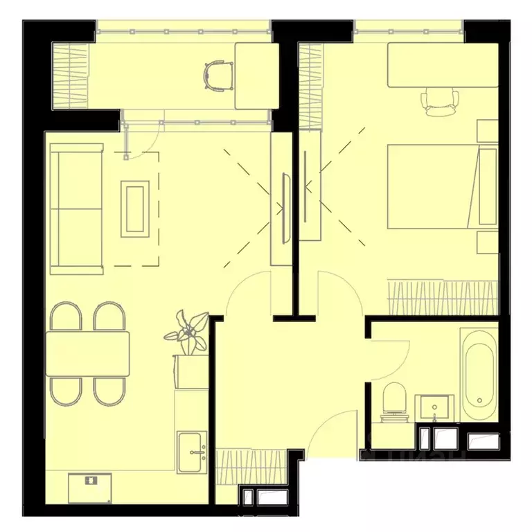 2-к кв. Приморский край, Уссурийск Кленовый парк жилой комплекс (55.8 ... - Фото 1