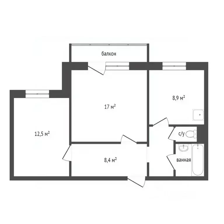 2-к кв. Красноярский край, Красноярск Северный мкр, ул. Мате Залки, 6А ... - Фото 2