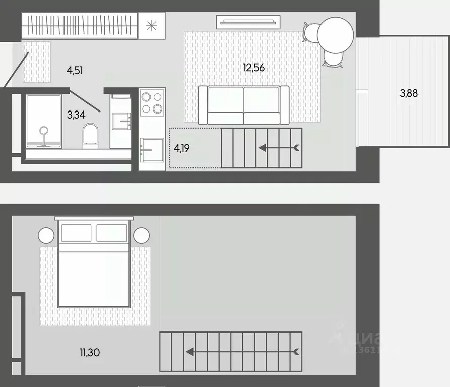 1-к кв. Алтай, Майминский район, пос. Карлушка  (39.78 м) - Фото 1