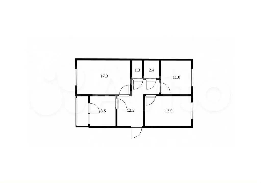 3-к. квартира, 67,5 м, 1/3 эт. - Фото 0