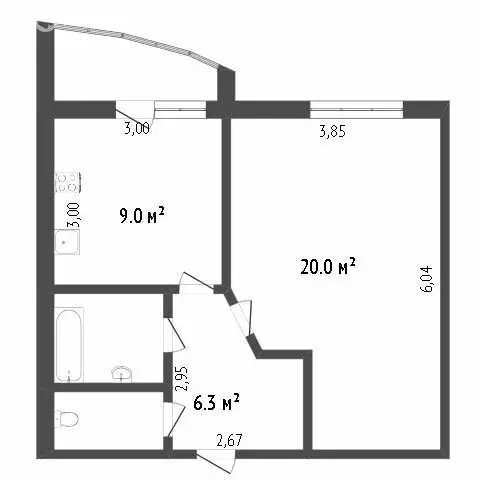1-комнатная квартира: Белгород, улица Макаренко, 38 (40.5 м) - Фото 1