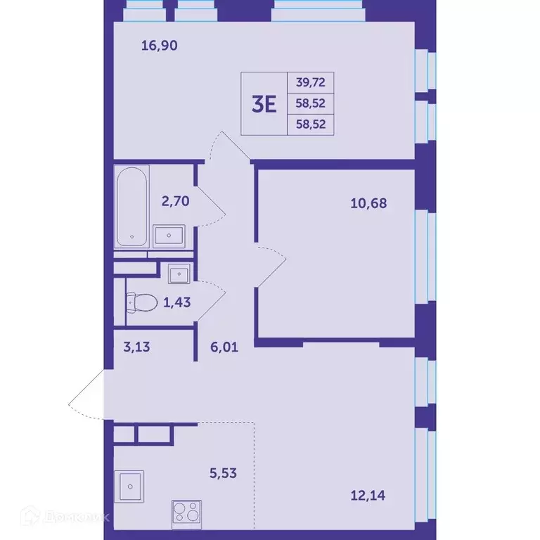 Продаётся 3-к квартира, 57.8 м - Фото 1