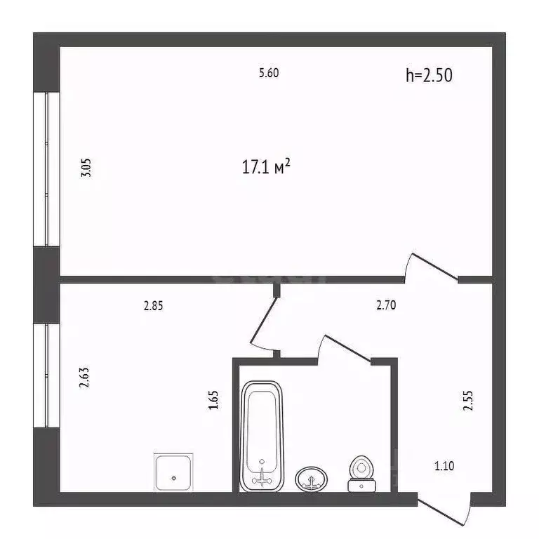 1-к кв. Красноярский край, Красноярск Семафорная ул., 245а (30.6 м) - Фото 1