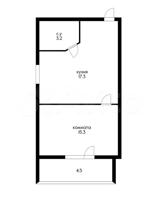 1-к. квартира, 40 м, 3/3 эт. - Фото 0