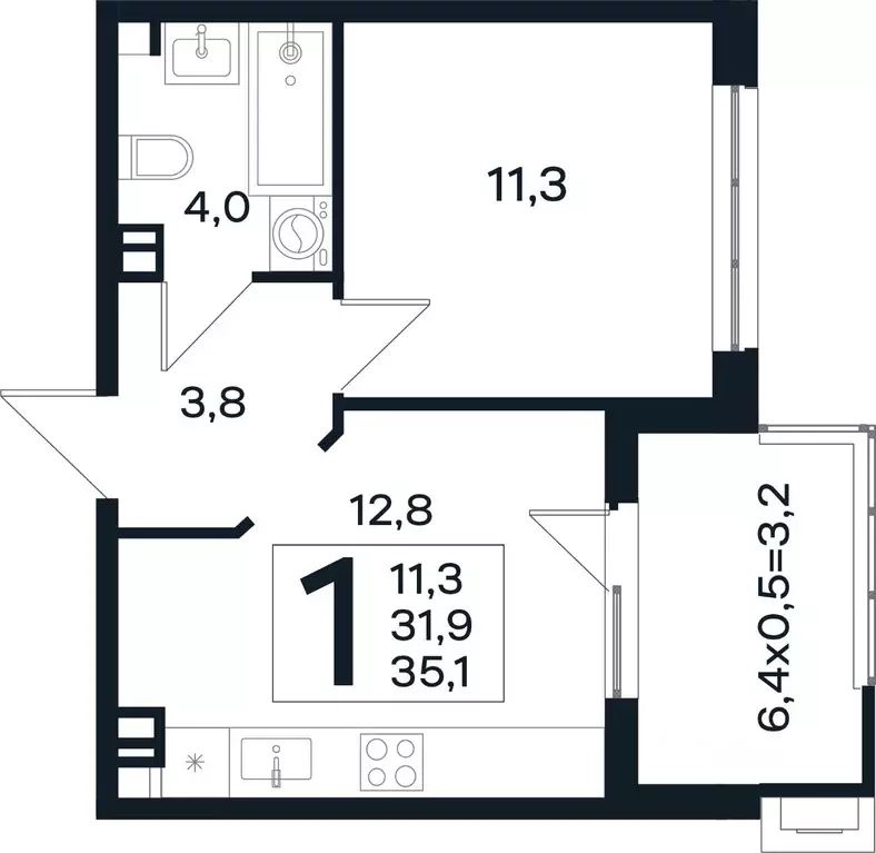 1-к кв. Краснодарский край, Краснодар Новая Елизаветка мкр,  (35.1 м) - Фото 0