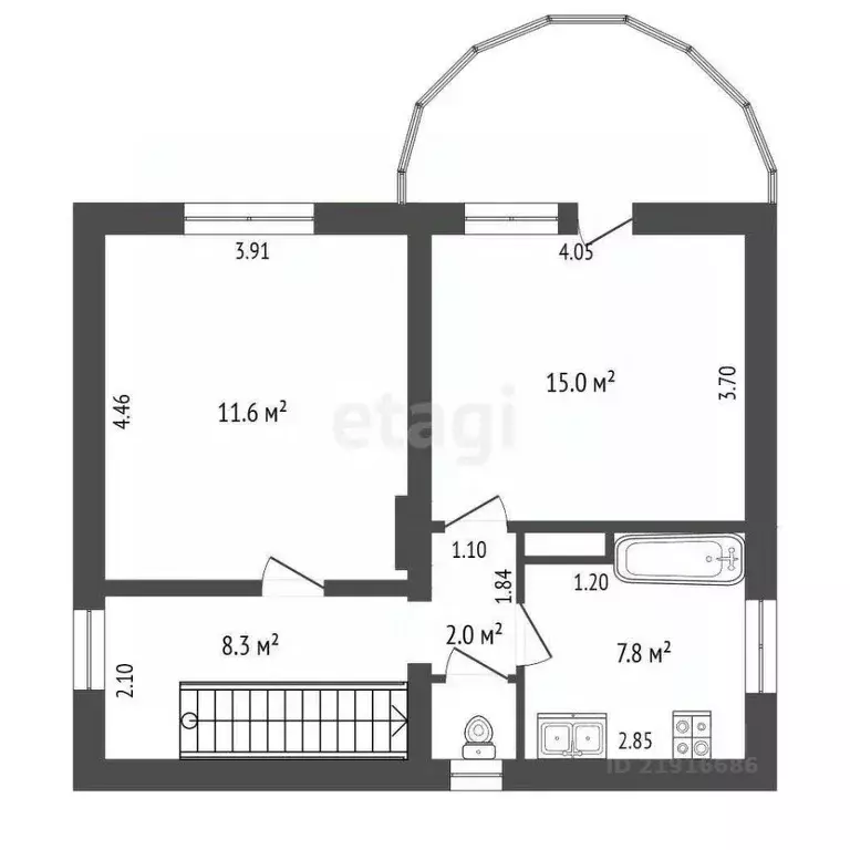 2-к кв. Калининградская область, Калининград ул. Куйбышева, 189 (43.4 ... - Фото 1
