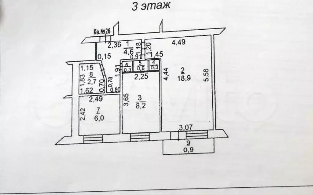 2-к. квартира, 42 м, 3/4 эт. - Фото 0