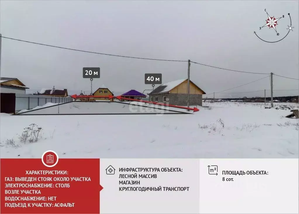 Участок в Тюменская область, Тюменский район, д. Падерина  (8.0 сот.) - Фото 1